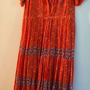 Floor length boho free people, comfy, perfect for shower, vineyard, brunch.